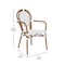 Flash Furniture Lourdes Thonet French Bistro Stacking Chair w/Arms, White/Gray PE Rattan/Bamboo Alum Frame, 4PK 4-SDA-AD642002A-WHGY-NAT-GG - alternate 10